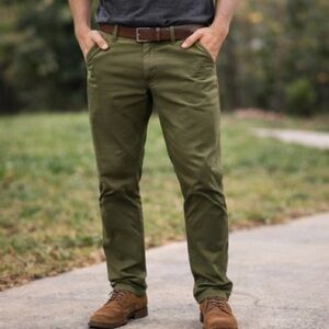 New Men's Size 26 Olive Green Pants Casual Original Use Trousers Fashion Comfort